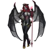 A demon woman with black wings