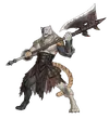 An undead made from the stitched bodies of various catfolk and feline beasts, weilding a gigantic axe.